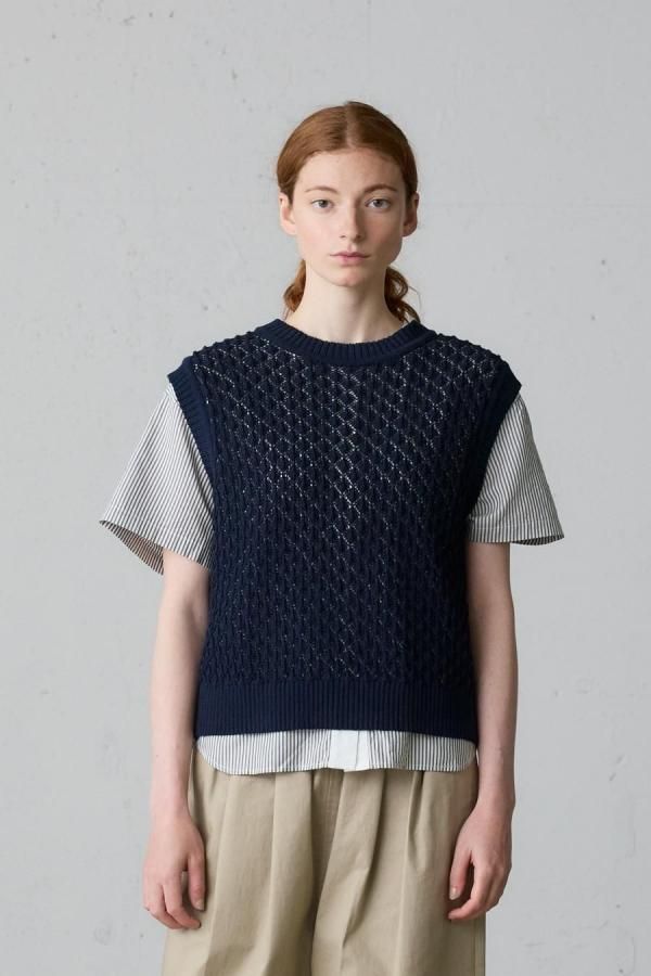 mesh knit vest