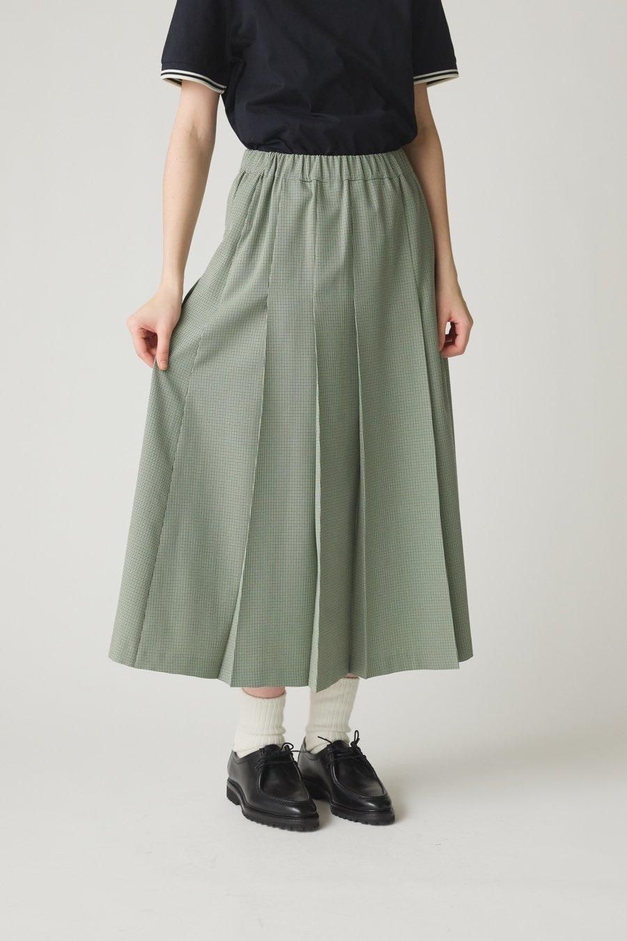 ANDMARY coco chek pleats skirt プリーツスカート ANDMARY】Coco check pleats skirt