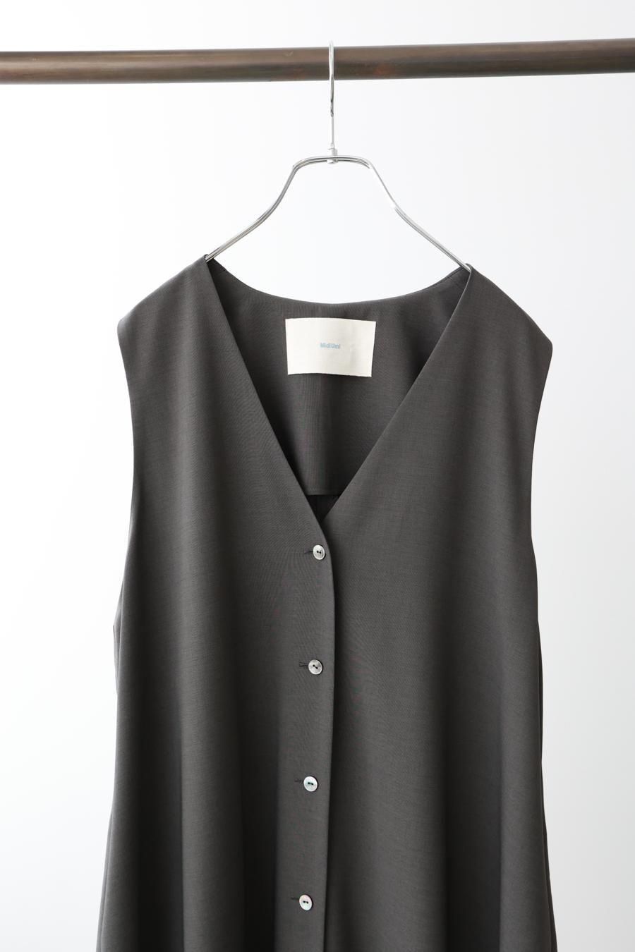 V neck long gilet onepiece - MidiUmi（ミディウミ）｜OFFICIAL