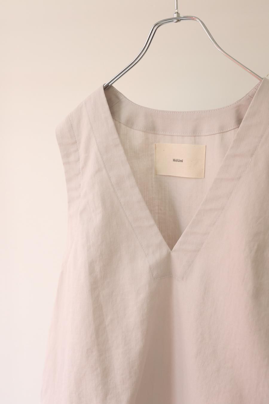 cotton linen V neck vest - MidiUmi（ミディウミ）｜OFFICIAL