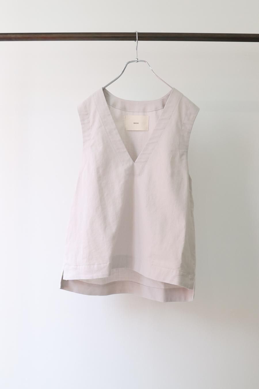 cotton linen V neck vest - MidiUmi（ミディウミ）｜OFFICIAL