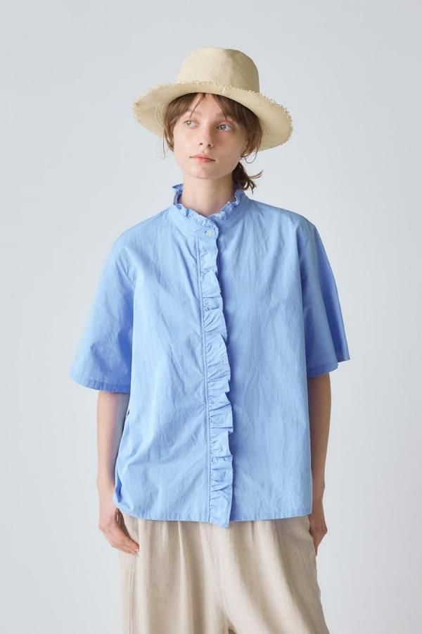 half sleeve frill short shirt