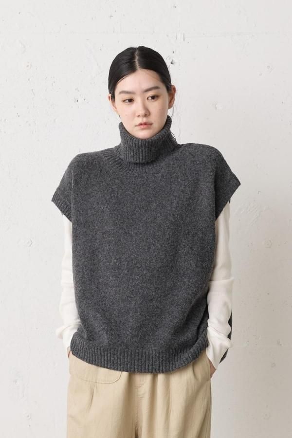 high neck knit vest