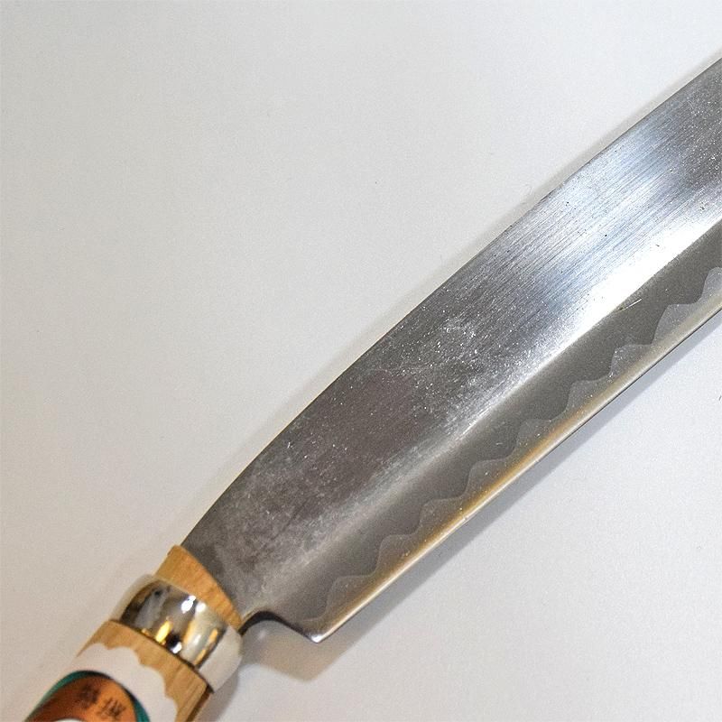 田中特製「腰鉈(片刃・細幅) 桜皮鞘」225mm 青紙2号 - 越前本 田中特製「腰鉈(片刃・細幅) 桜皮鞘」225mm 青紙2号 - 越前本