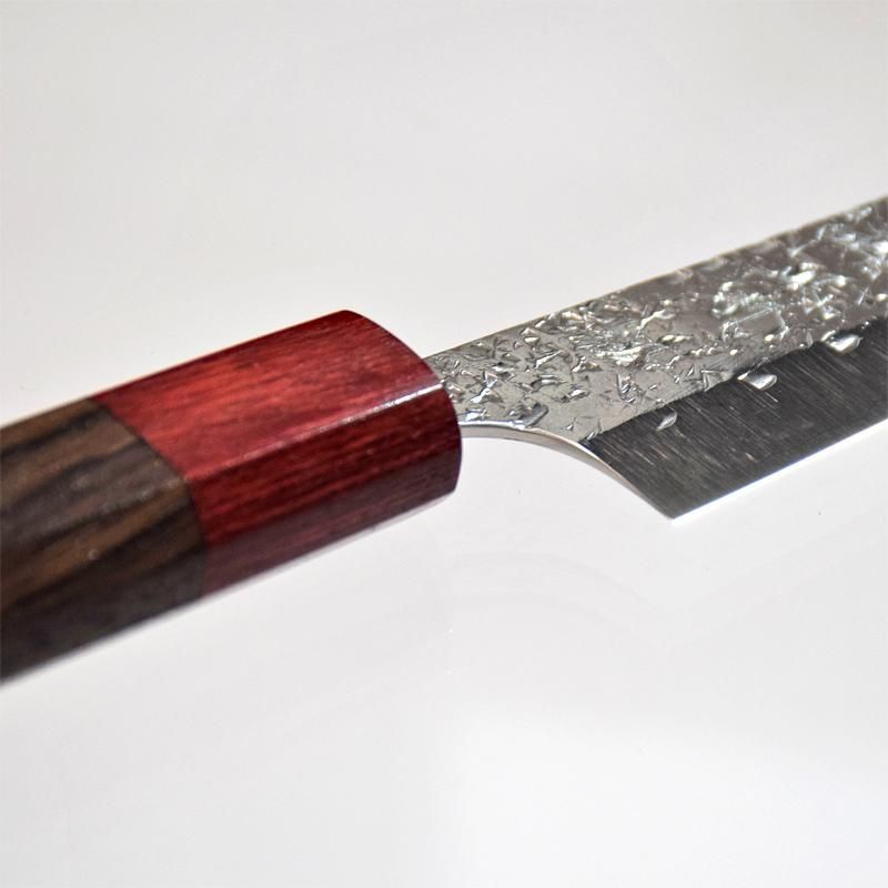 黒崎優 「雫」 ペティナイフ120mm 粉末ハイス鋼・鎚目打・紫檀 黒崎優 「雫」 ペティナイフ120mm 粉末ハイス鋼・鎚目打・紫檀