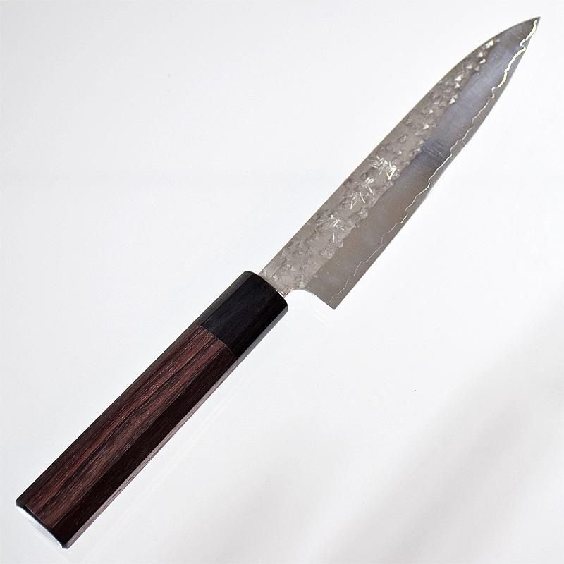黒崎優 「閃光」 ペティナイフ150mm 粉末ハイス鋼SG2・鎚目打 黒崎優 「閃光」 ペティナイフ150mm 粉末ハイス鋼SG2・鎚目打