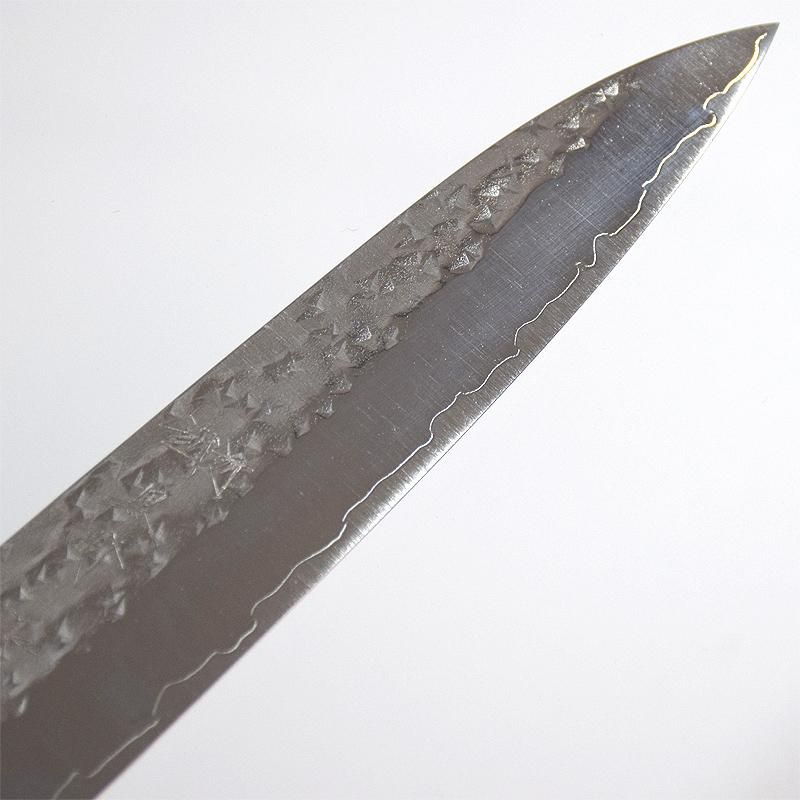 黒崎優 「閃光」 ペティナイフ150mm 粉末ハイス鋼SG2・鎚目打 黒崎優 「閃光」 ペティナイフ150mm 粉末ハイス鋼SG2・鎚目打
