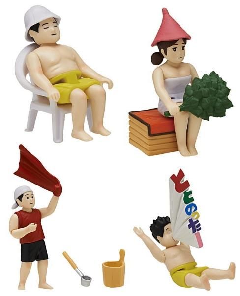 希少になる 全部揃ってます!!】サウナにいる人々 フィギュアマスコット [全4 その他