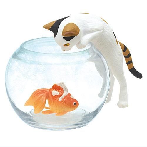 猫と金魚 [4.三毛猫と金魚(赤に白)],奇譚クラブ ガチャガチャ