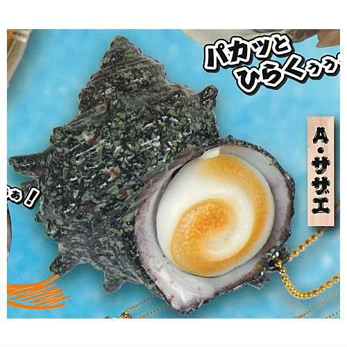 開く 蓋付きぷにゅぷにゅ貝マスコット4 1 サザエ トイズスピリッツ ガチャガチャ カプセルトイ 通販
