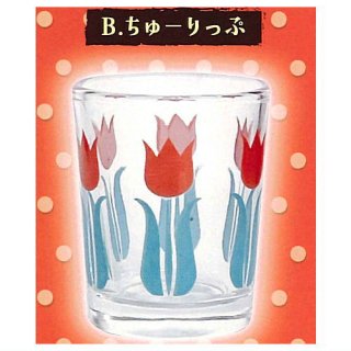 昭和レトロポップミニグラス [2.ちゅーりっぷ]【 ネコポス不可 】