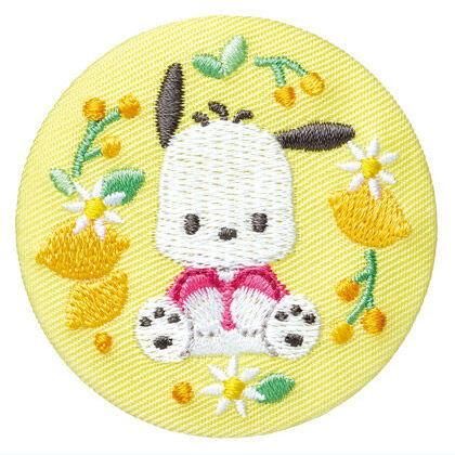 サンリオキャラクターズ 刺繍缶バッジビスケット [7.ポチャッコ