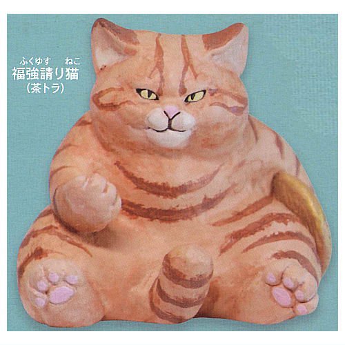 アートユニブテクニカラー 白亜器の猫 フィギュアマスコット [1.福強請り猫(茶トラ)],いきもん ガチャガチャ カプセルトイ 通販