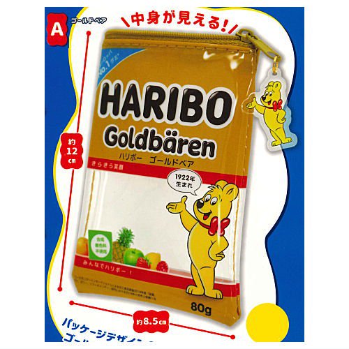 HARIBO ミニクリアポーチ＆アクリルチャーム [1.ゴールドベア],ユニ