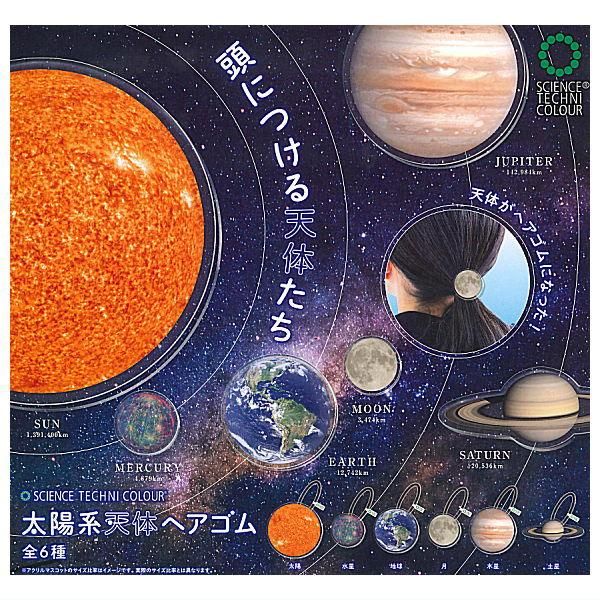 ヘアゴムベビーヘアクリップ惑星月×星ver