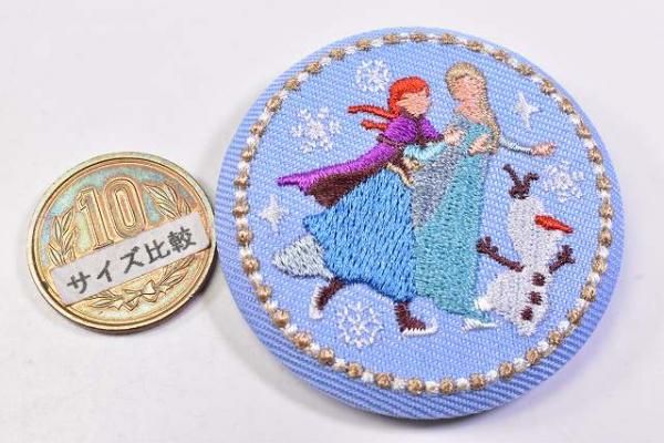 Disney Characters 刺繍缶バッジビスケット [15.アナと雪の女王