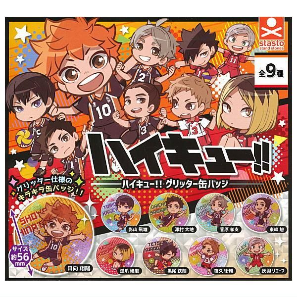 全部揃ってます!!】ハイキュー!! グリッター缶バッジ [全9種