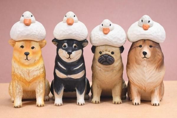 全部揃ってます!!】あかねの木彫り アヒルと犬 [全4種セット