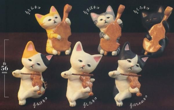 猫とカメの楽器フィギュア4体セット 猫とカメの楽器フィギュア4体セット リーベンスタジオ アニマル