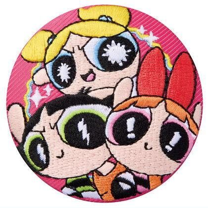 パワーパフガールズ 刺繍缶バッジビスケット [11.集合2]※お菓子は付属