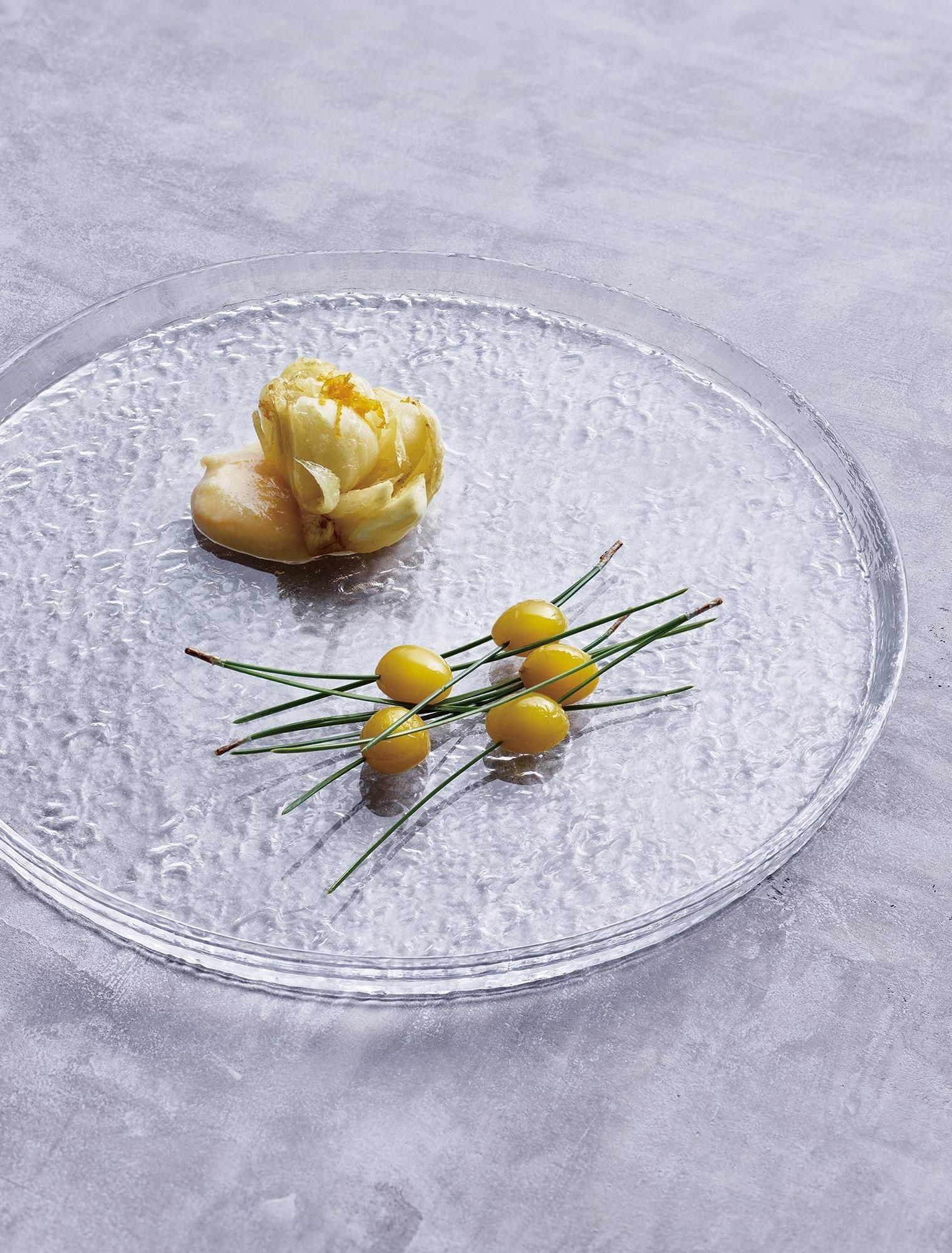 クリスタルガラス正方形皿立体24センチ皿