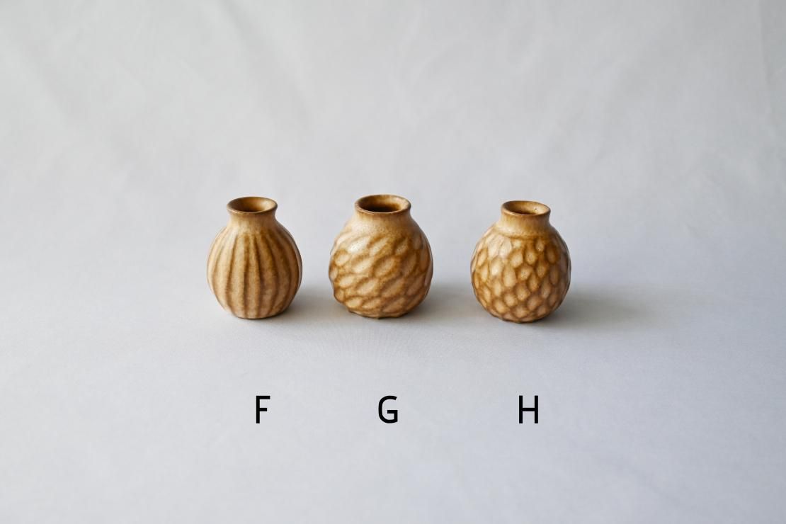 一輪差し／柿釉花入 一輪差し／柿釉花入