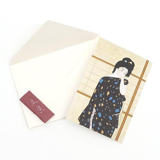 文香付きメッセージカード 竹内栖鳳「絵になる最初」 - ART