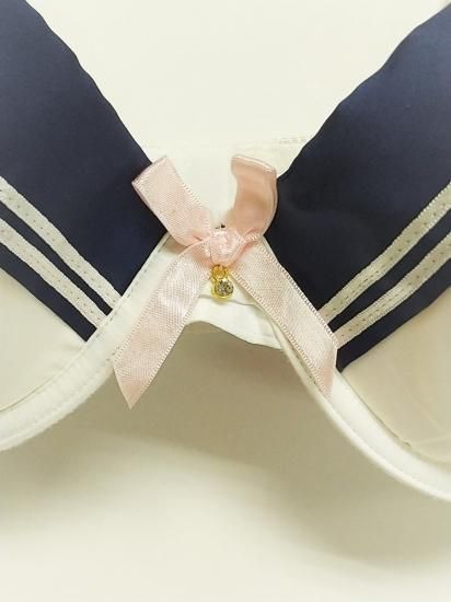 セーラー服風ブラジャーショーツセット【ホワイト】 JN33