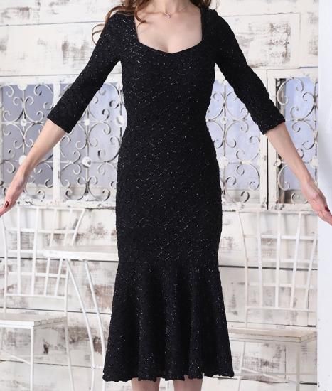 韓国製 | rinfarre | ミディアム ドレス ワンピース ブラック