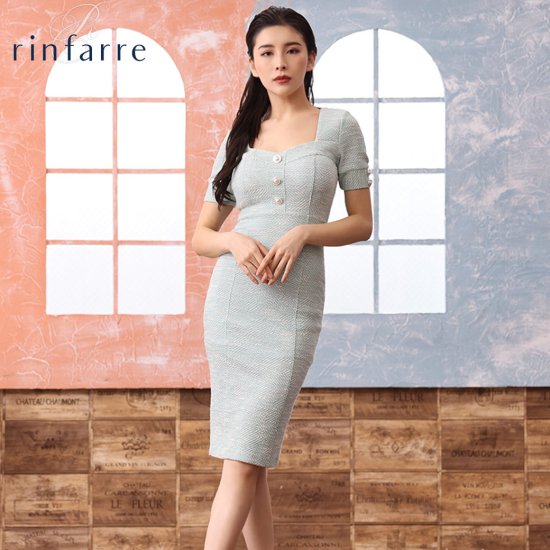 Rinfarre リンファーレ ツイード ワンピース ドレス