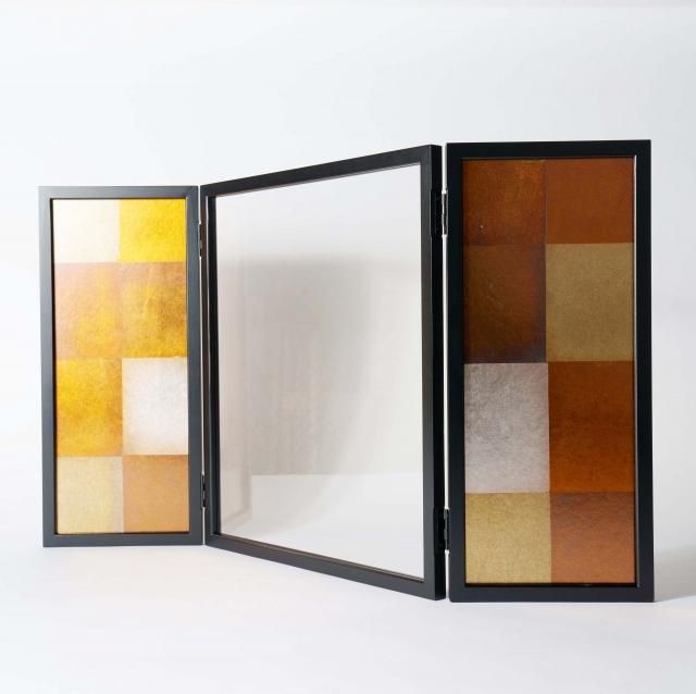 パーテーション　三曲タイプ　【赤貝箔】