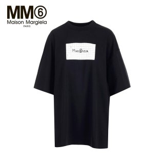 MM6 MAISON MARGIELA エムエムシックス メゾンマルジェラ レディース オーバーサイズ ロゴ Tシャツ ブラック S52GC0230<br>の商品画像
