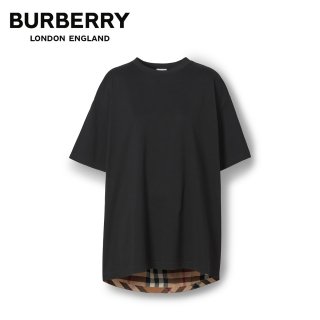 BURBERRY バーバリー チェックパネル コットン オーバーサイズTシャツ レディース 8044962 <br>の商品画像