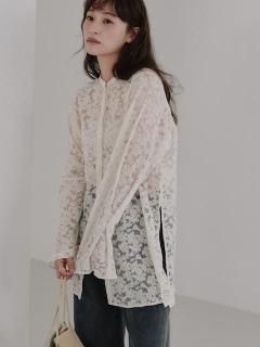 Hella<br>tulle embroidery shirt<br>
