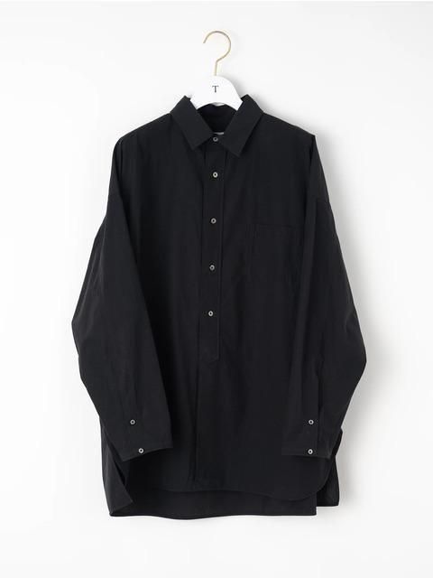 ★極美品★TICCA スクエアビッグ　リネン　シャツ フレンチスリーブ 黒 TICCA/ティッカ リネンスクエアビッグシャツ UNI（シャツ