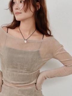 Hella ͽ󥢥ƥ<br>flocky tulle top<br>