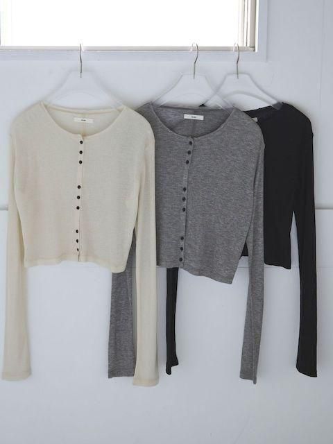 トップス Sheer Rib Cardigan anuke anuke ,Sheer Rib Cardigan