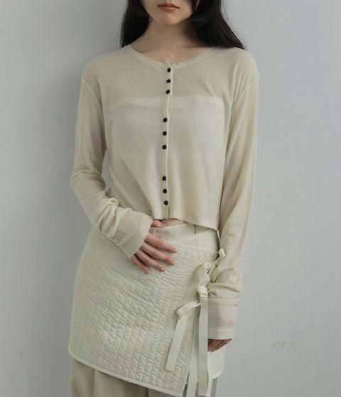 トップス anuke Sheer Rib Cardigan anuke ,Sheer Rib Cardigan