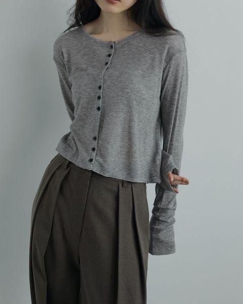 anuke ,Sheer Rib Cardigan