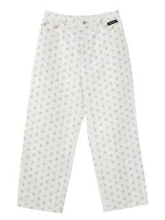 SEA<BR> FLORAL DENIM TROUSERS<BR>