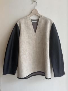 <img class='new_mark_img1' src='https://img.shop-pro.jp/img/new/icons14.gif' style='border:none;display:inline;margin:0px;padding:0px;width:auto;' />GREED<BR>KASURI Knot Slub Tweed Long Blouse<BR>