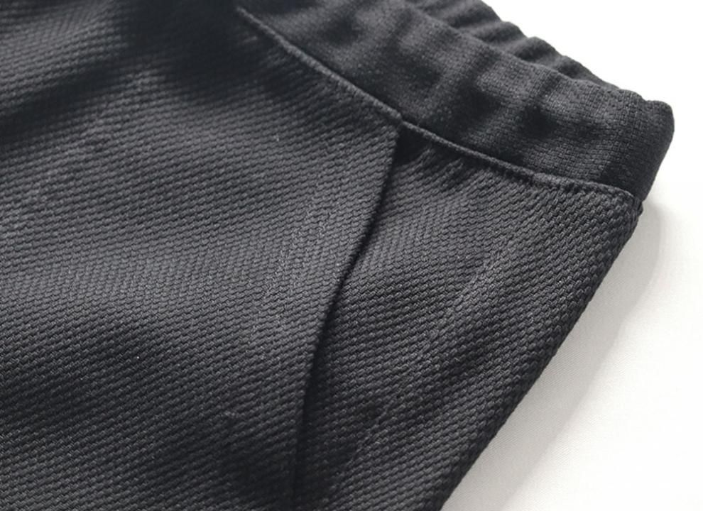 黒 ハーフパンツ ウエストゴム ポケット付き ラグスタイル LUXSTYLE 配色ステッチハーフカーゴパンツ/カーゴパンツ