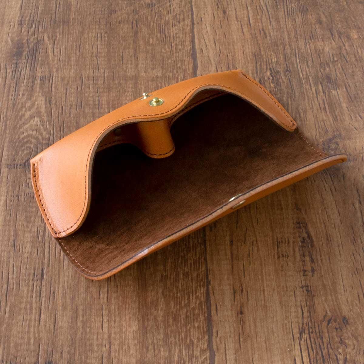 本革製 メガネケース「Calm クラシック眼鏡ケース/内側ピッグスエード