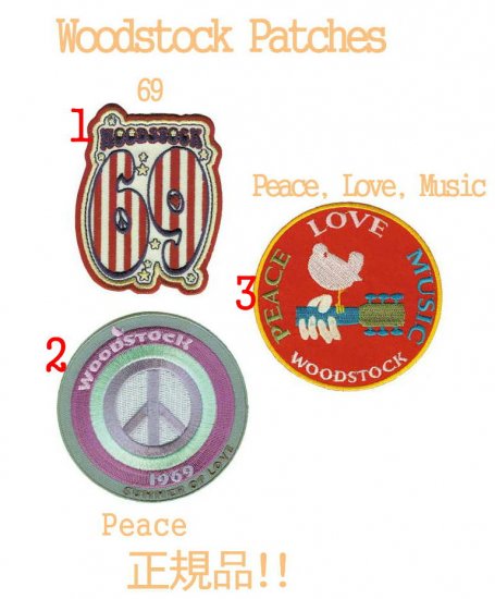 ウッドストック WOODSTOCK ワッペン パッチ 販売 雑貨 小物 ヒッピー Love&Peace 60s ,通販