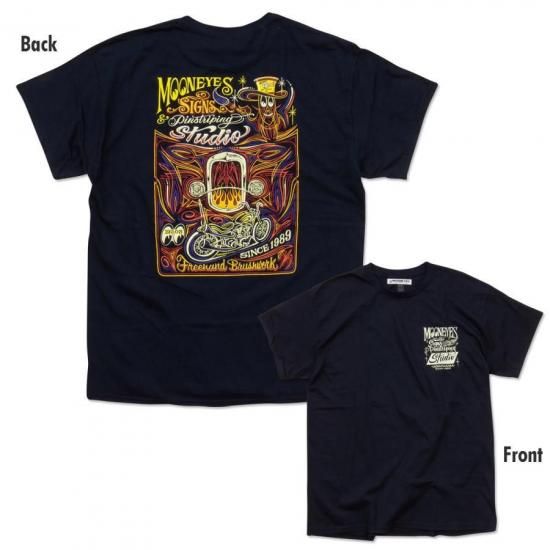 ムーンアイズ MOON Signs & Pinstriping Studio Tシャツ MOONEYES MOON Sings & Pinstriping Studio T-Shirt ムーン