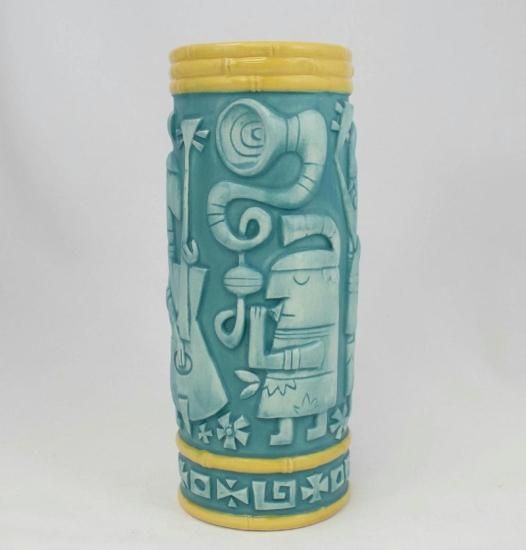 Tiki Farm ティキ マグ ISLAND BEAT TIKI MUG, BLUE WASH, Derek  Yaniger,カスタムカルチャー,ティキファーム,ロウブローアート