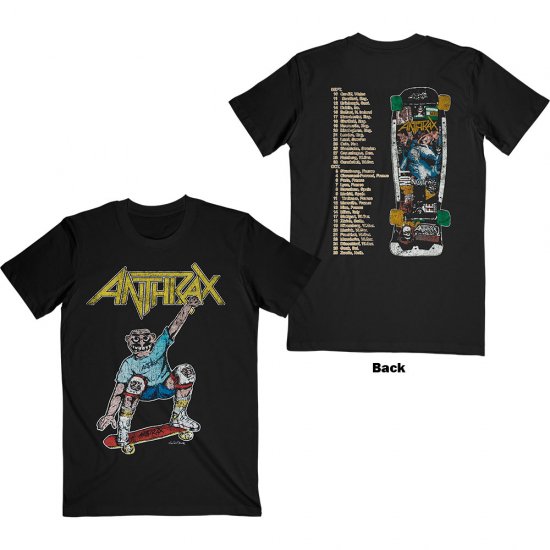 超レア❕正規品　ANTHRAX（アンスラックス）両面スケボー柄　バンドTシャツ