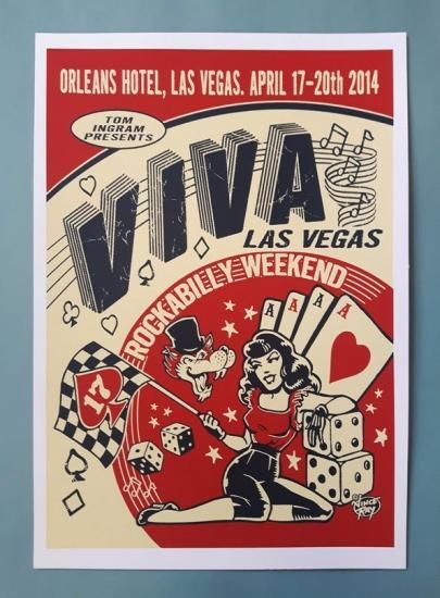 ★Viva Las Vegas #12 シルクスクリーン ポスター Vince ビヴァ ラスベガス VivaLasVegas シルクスクリーン ポスター