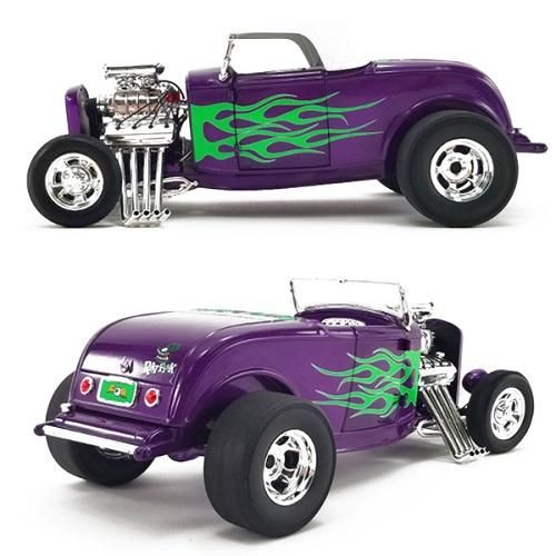 1932 ブラウン 5 ウィンドウ・クーペ　ウィズ/ラットフィンク　フィギア ラット フィンク ACME 1:18 RAT FINK 1932 FORD BLOW HOT ROD