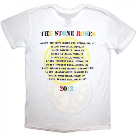 ストーン ローゼス Tシャツ Stone Roses Tour 2013 白 正規品 バンドT